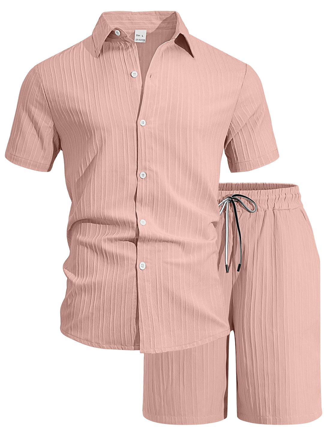 COASTLINE TEXTURED SHIRT &amp; SHORTS SET