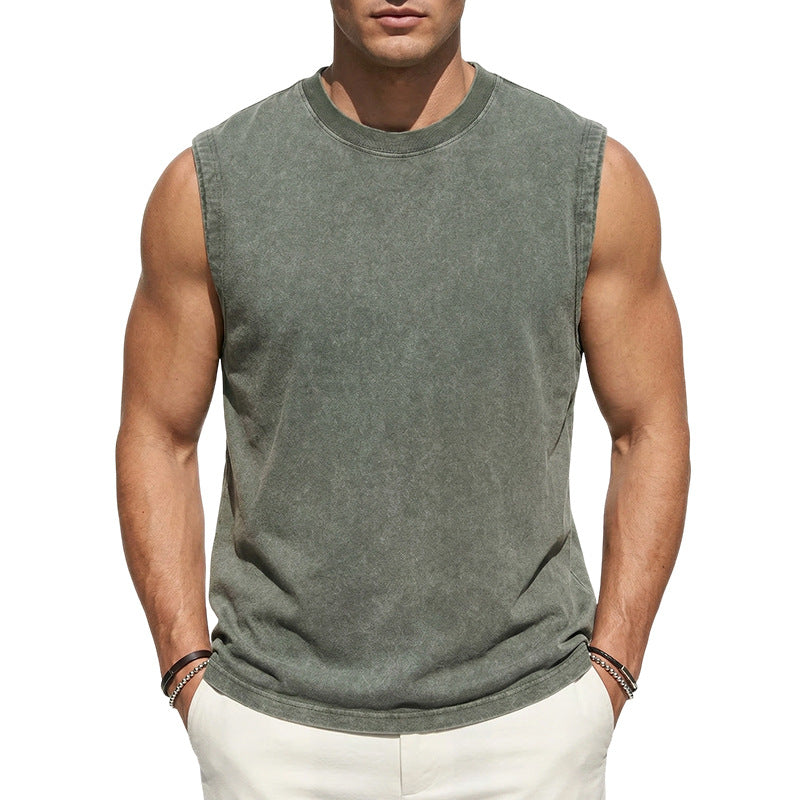 Heavyweight Washed Cotton Sleeveless T-Shirt