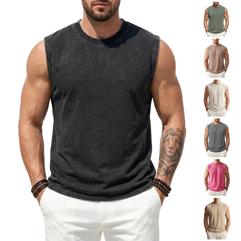 Heavyweight Washed Cotton Sleeveless T-Shirt