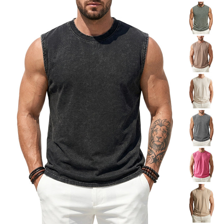Heavyweight Washed Cotton Sleeveless T-Shirt