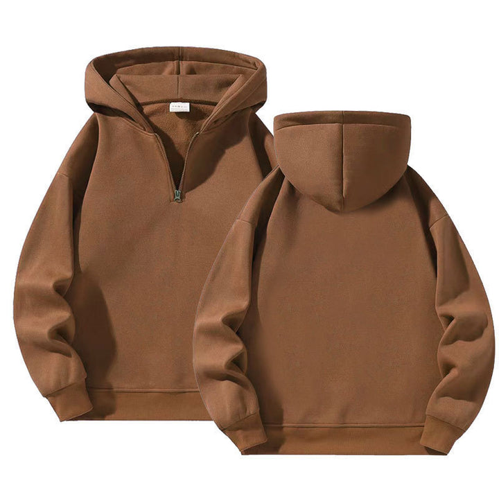RELAXED HALF-ZIP PULLOVER HOODIE