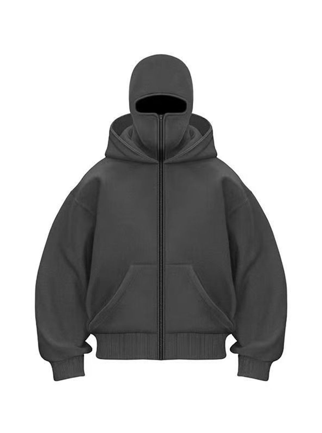 Full-Zip Double-Layer Streetwear Hoodie