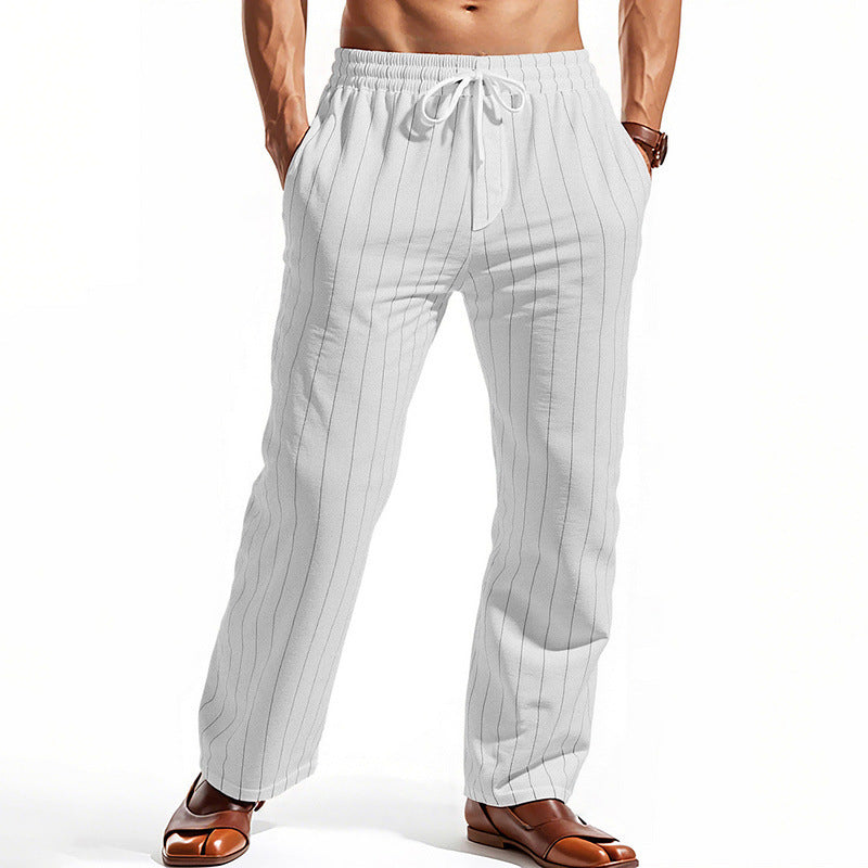 Men’s Coastal Stripe Linen Pants