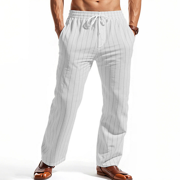 Men’s Coastal Stripe Linen Pants