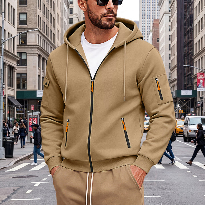 MEN’S FLEECE-LINED ZIP HOODIE