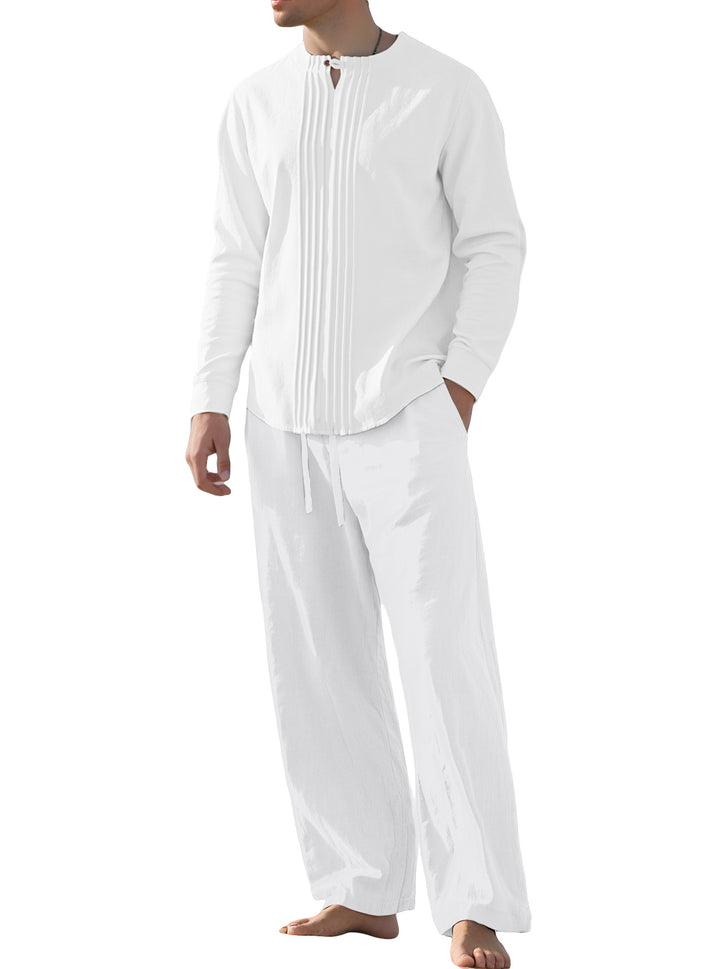 Men’s Cotton-Linen Shirt &amp; Pants Set