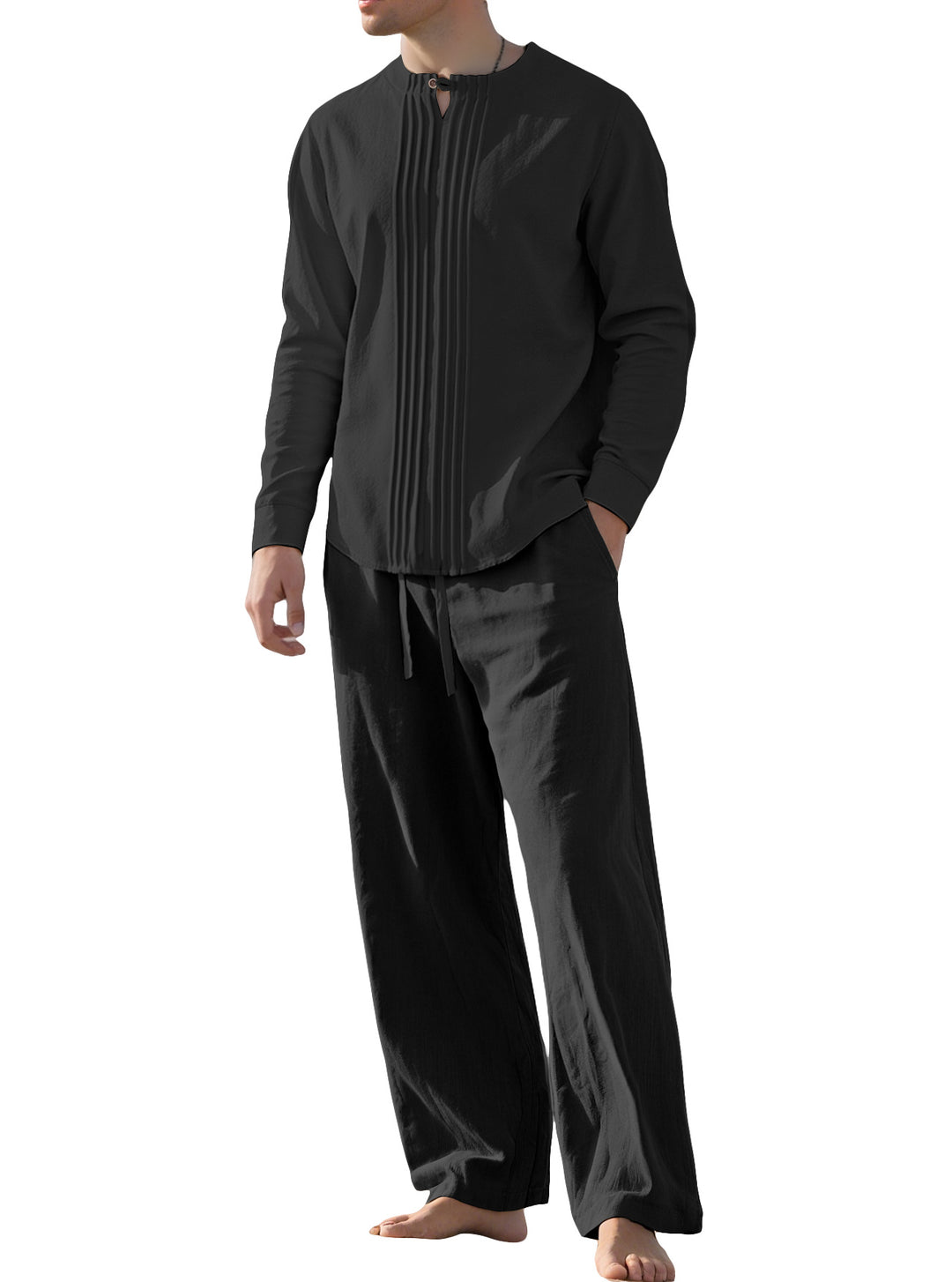 Men’s Cotton-Linen Shirt &amp; Pants Set