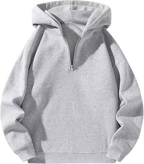 RELAXED HALF-ZIP PULLOVER HOODIE