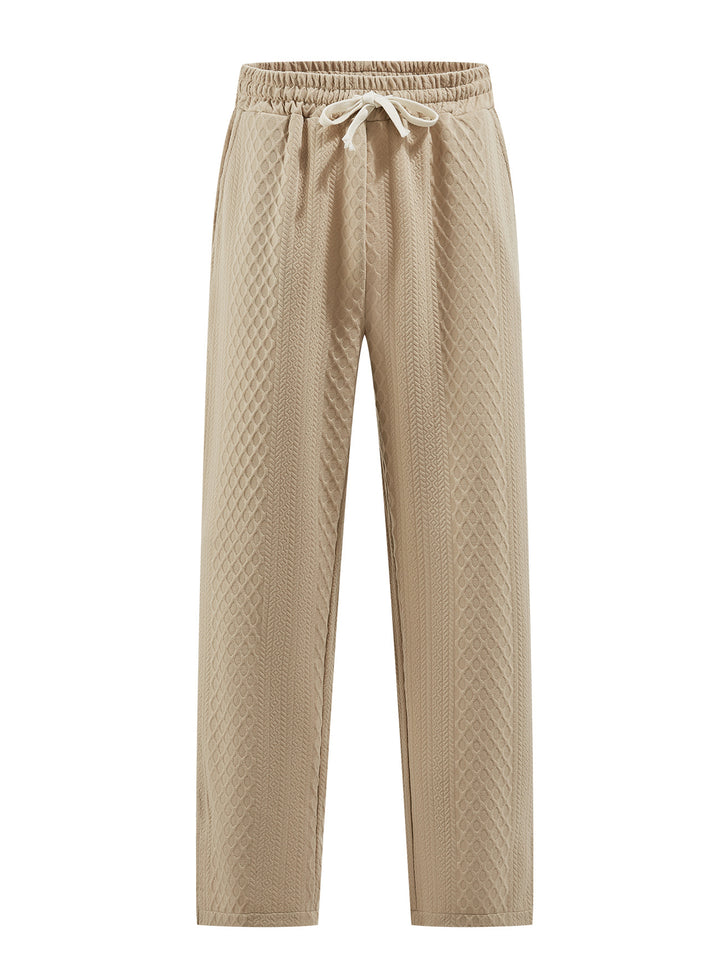 Men’s Textured Drawstring Casual Pants