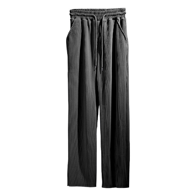 Men’s Textured Pleated Drawstring Pants