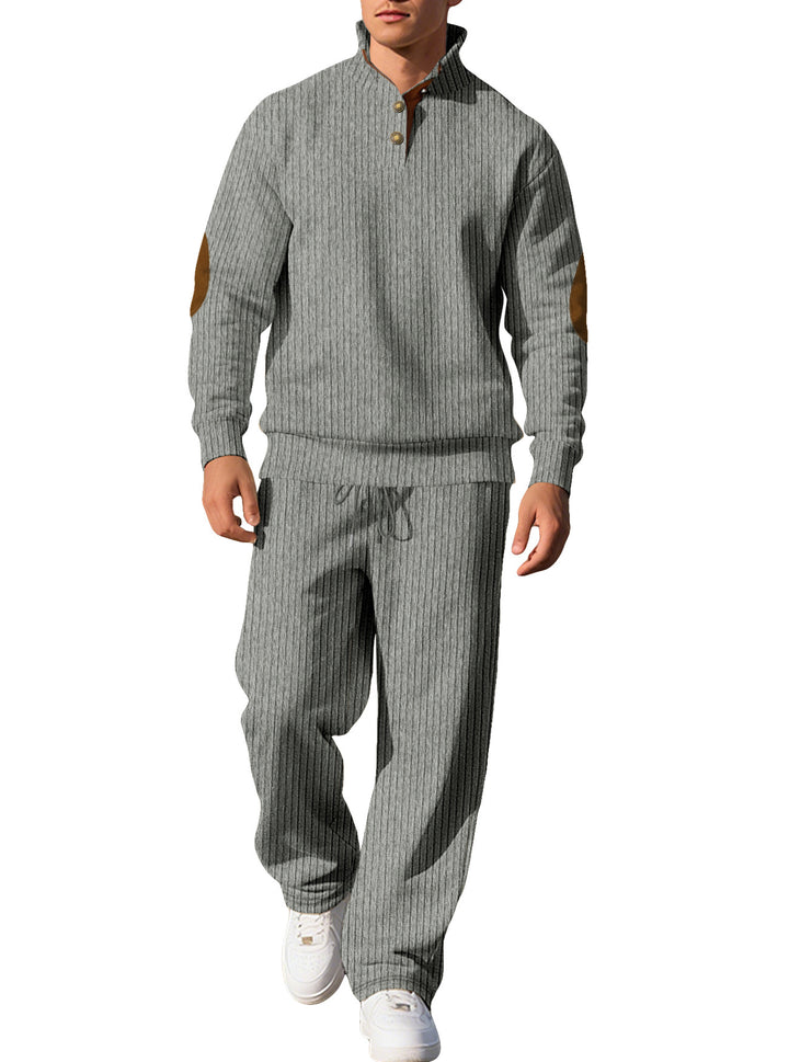Men’s Ribbed Henley Pullover &amp; Jogger Set