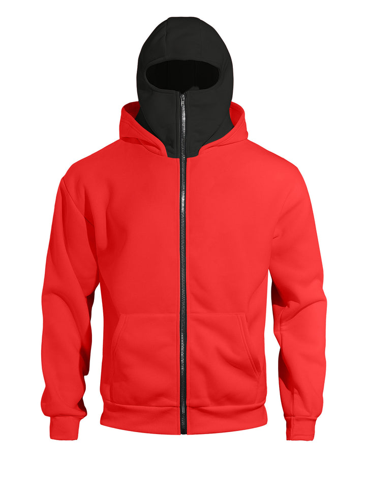 Full-Zip Double-Layer Streetwear Hoodie