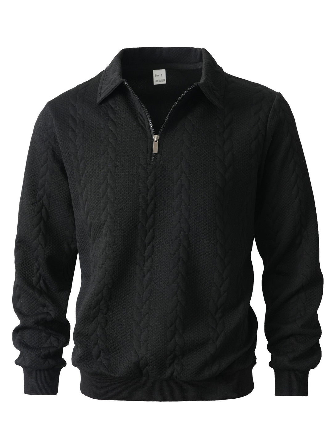 CABLE-KNIT HALF-ZIP SWEATER
