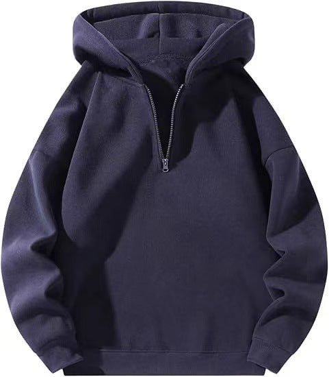 RELAXED HALF-ZIP PULLOVER HOODIE