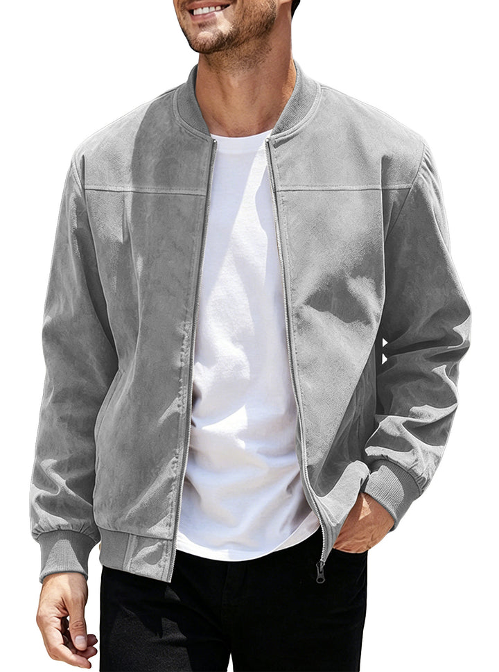 MEN’S FAUX SUEDE BOMBER JACKET