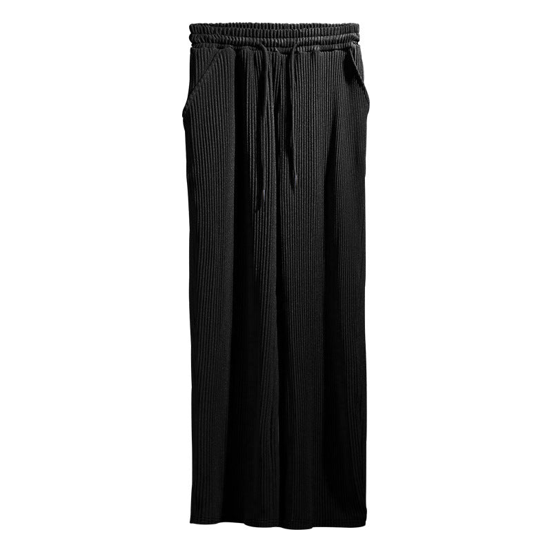 Men’s Textured Pleated Drawstring Pants
